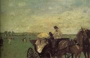 Edgar Degas Carriage on racehorse ground Sweden oil painting reproduction